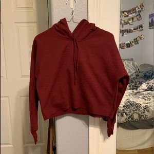 cropped maroon hoodie
